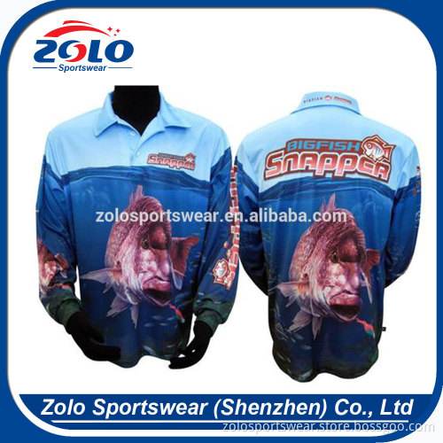 Polyester long sleeve quick dry fishing shirts, cheap custom fishing shirts, UV fishing shirts